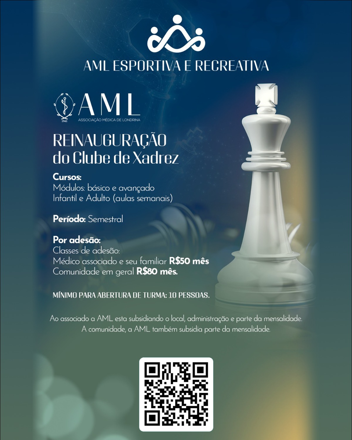 AML Esportiva e Recreativa reabre Clube do Xadrez em Londrina