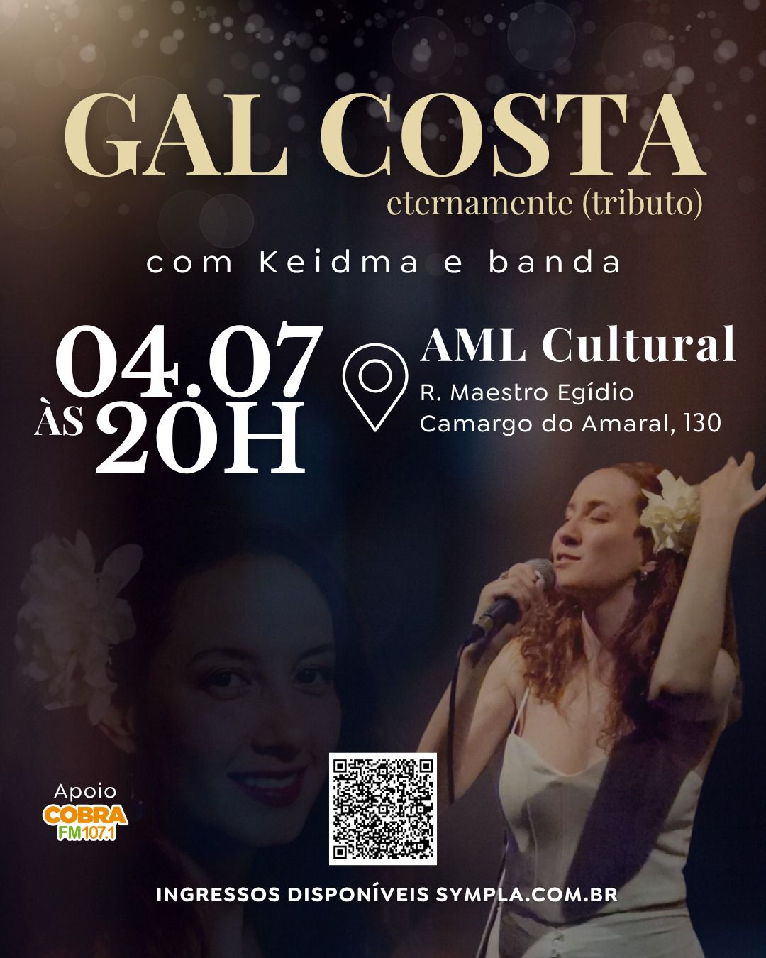 Keidma apresenta ‘Gal Costa Eternamente’ no palco da AML Cultural