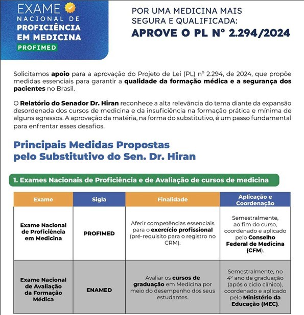 AML apoia PL que institui o Exame Nacional de Proficiência em Medicina